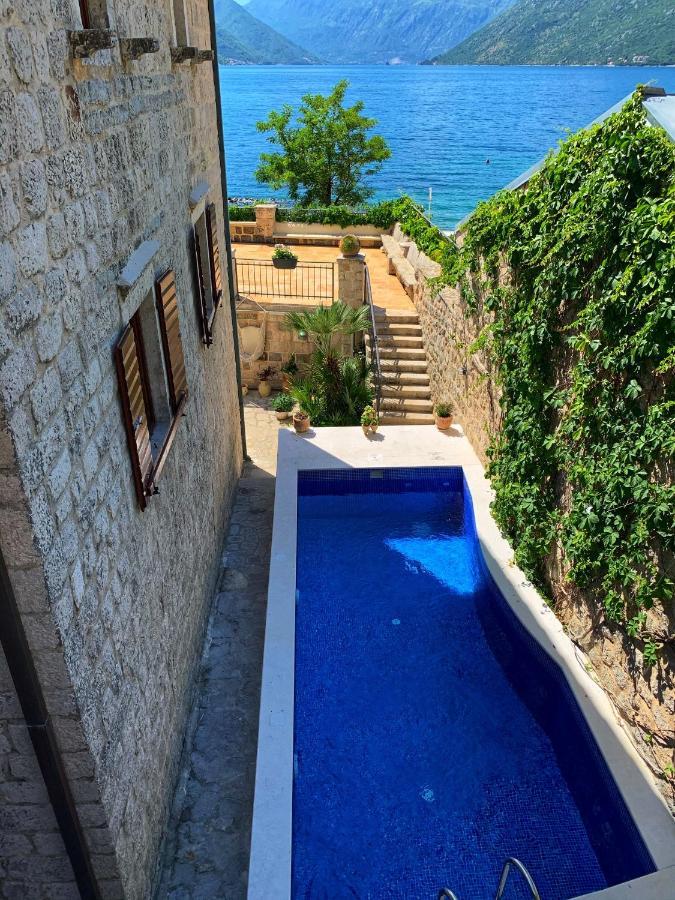 Villa Luxury Stone On The Sea With Private Pool And View Котор Экстерьер фото
